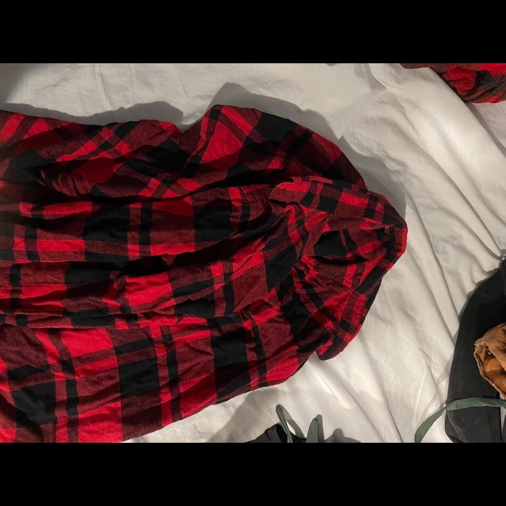 Flannel. Black red plaid
